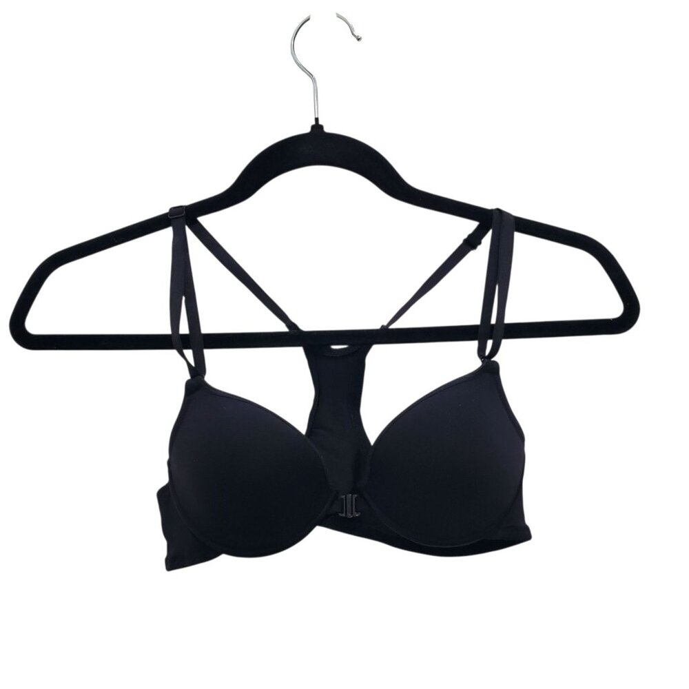 Le Mystere L'Image Collection 555 Le Y Bra Black Front Close Underwire Size 34A